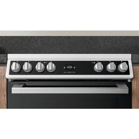 Hotpoint HDT67V9H2CW_UK 60cm Double Electric Cooker with Ceramic Hob | White