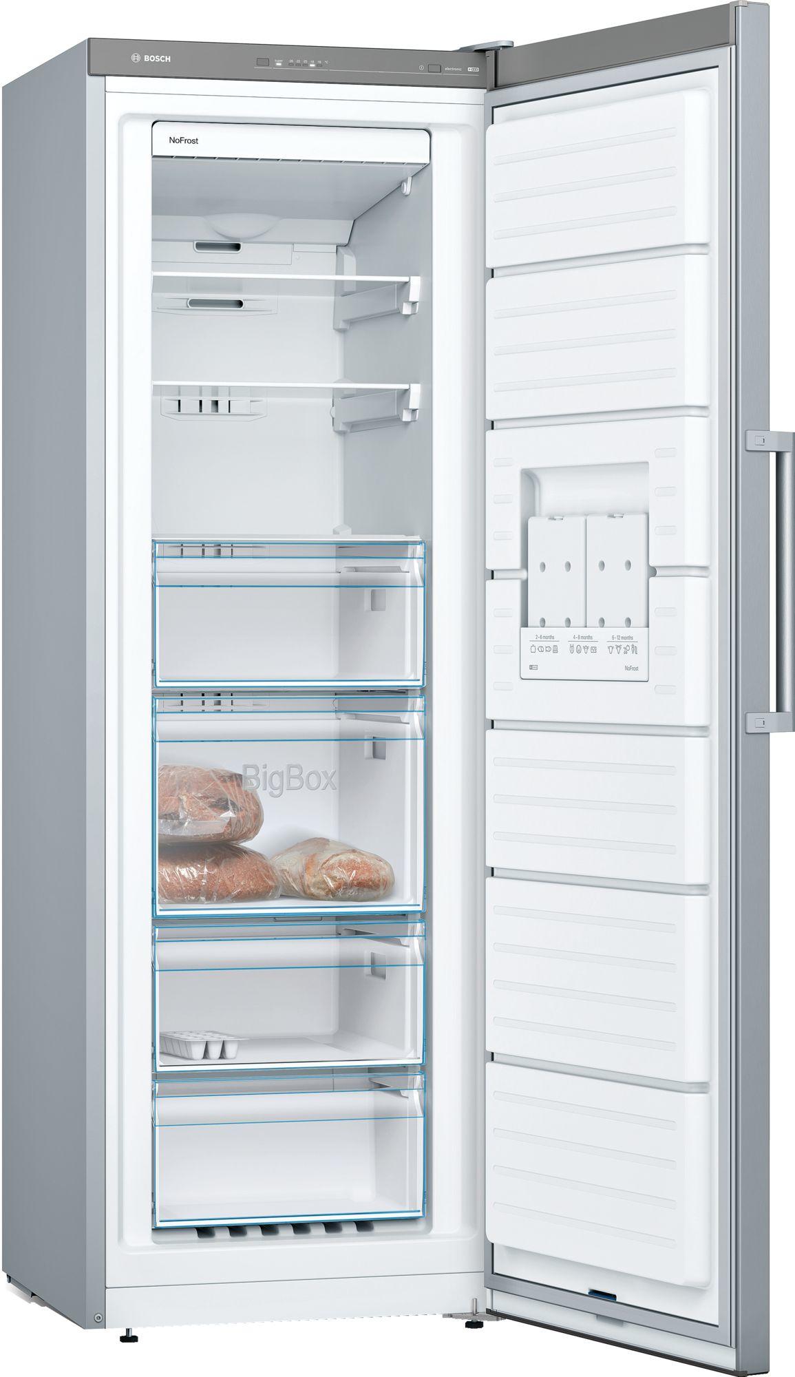 Bosch Serie 4 GSN33VLEPG 60cm 225 Litre Frost Free Single Door Freezer | Silver Inox