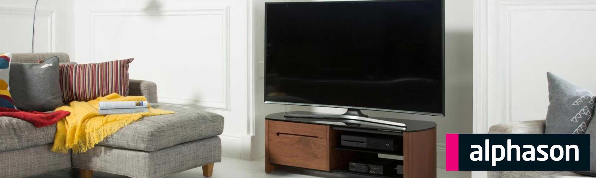 Alphason FW1100CB-LO Finewoods Cabinet TV Stand in Light Oak