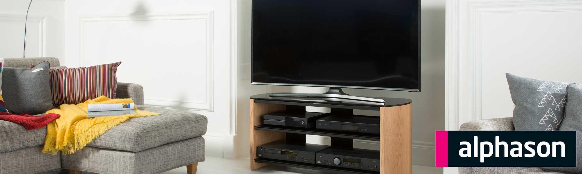 Alphason FW1100-LO Finewoods Cabinet TV Stand in Light Oak
