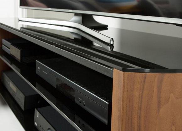 Alphason FW1350-W/B Finewoods TV Stand in Rich Walnut