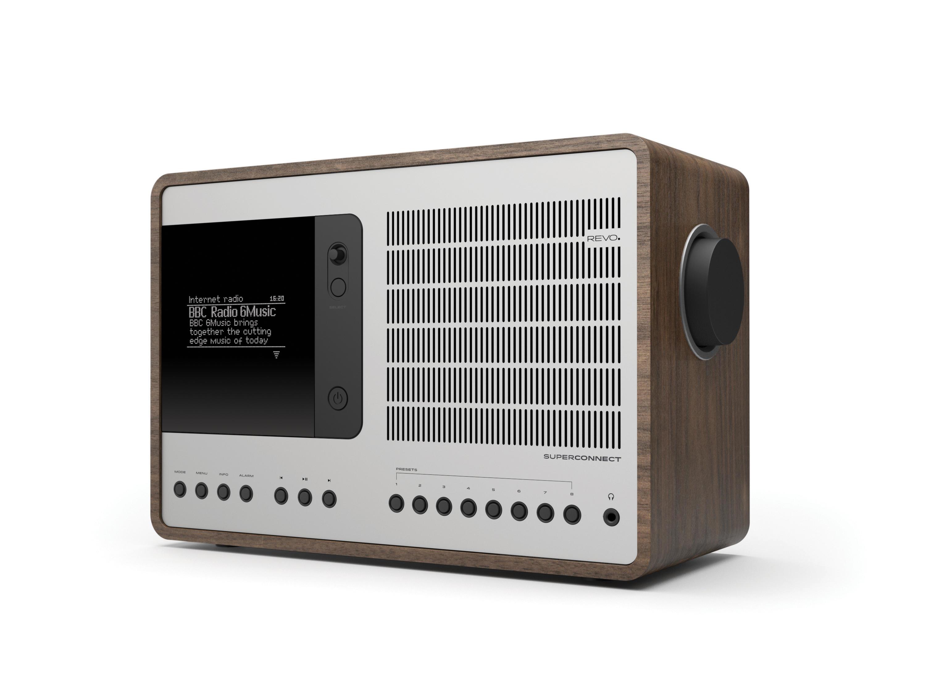 Revo SuperConnect DAB Internet Radio With Spotify - Walnut / Silver