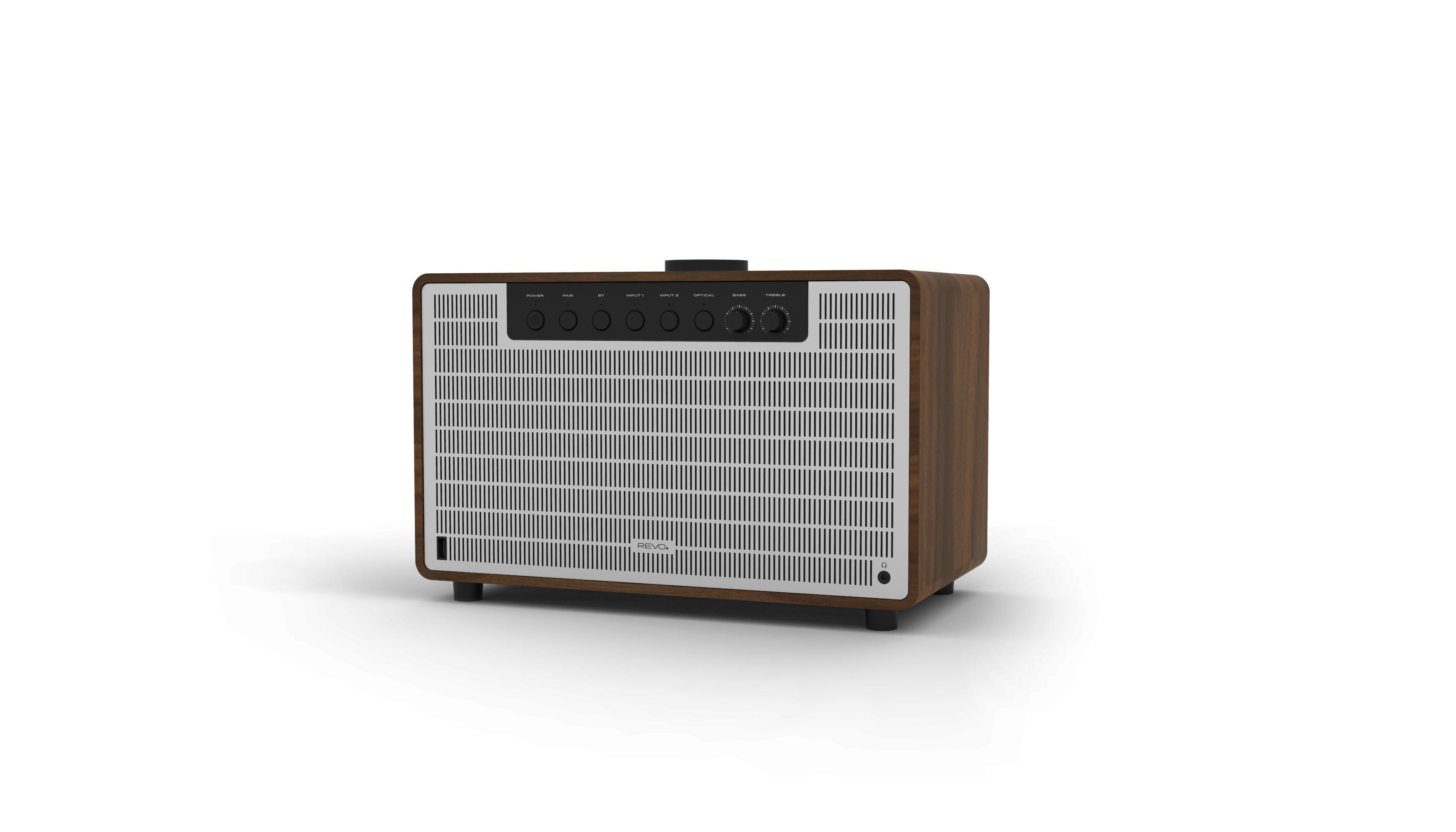Revo SuperTone Premium Bluetooth Speaker - Walnut / Silver