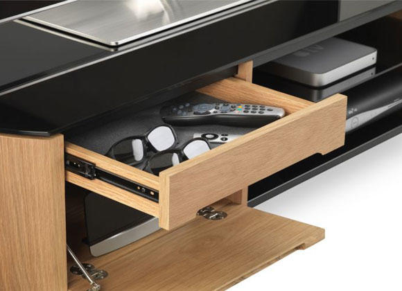 Alphason FW1100CB-LO Finewoods Cabinet TV Stand in Light Oak