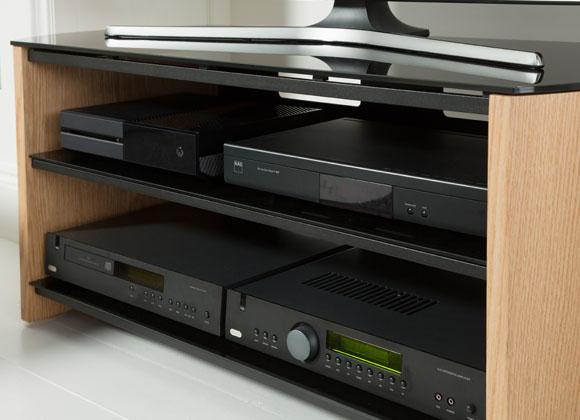 Alphason FW1100-LO Finewoods Cabinet TV Stand in Light Oak
