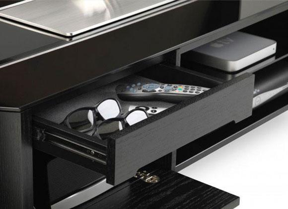 Alphason FW1100CB-BV Finewoods Cabinet TV Stand in Black Oak