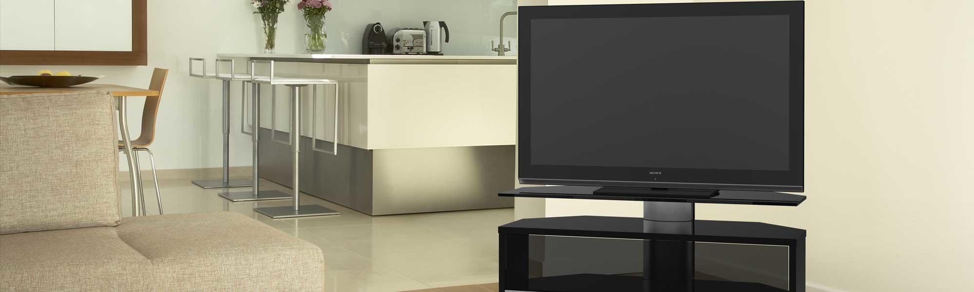 Off The Wall Duo 1000 TV Cabinet Stand Black