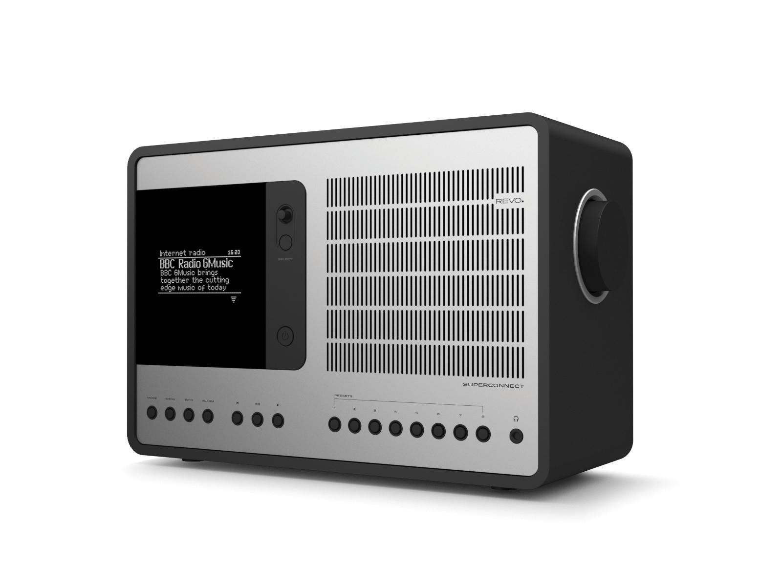 Revo SuperConnect DAB Internet Radio With Spotify - Matt Black / Silver