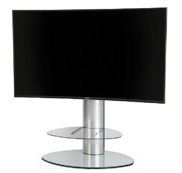 Off The Wall Motion TV Stand with TV Bracket - Clear Glass