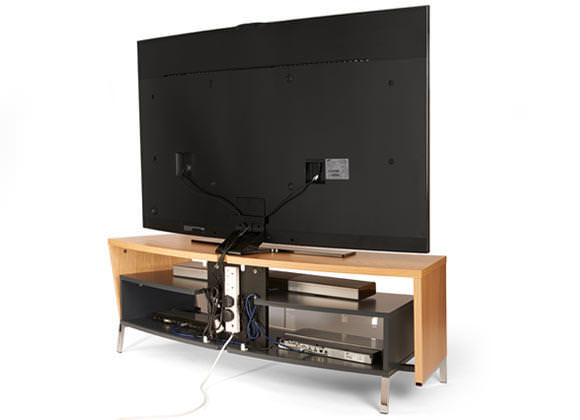 Off The Wall CRV1500 Curved TV Cabinet Stand Walnut