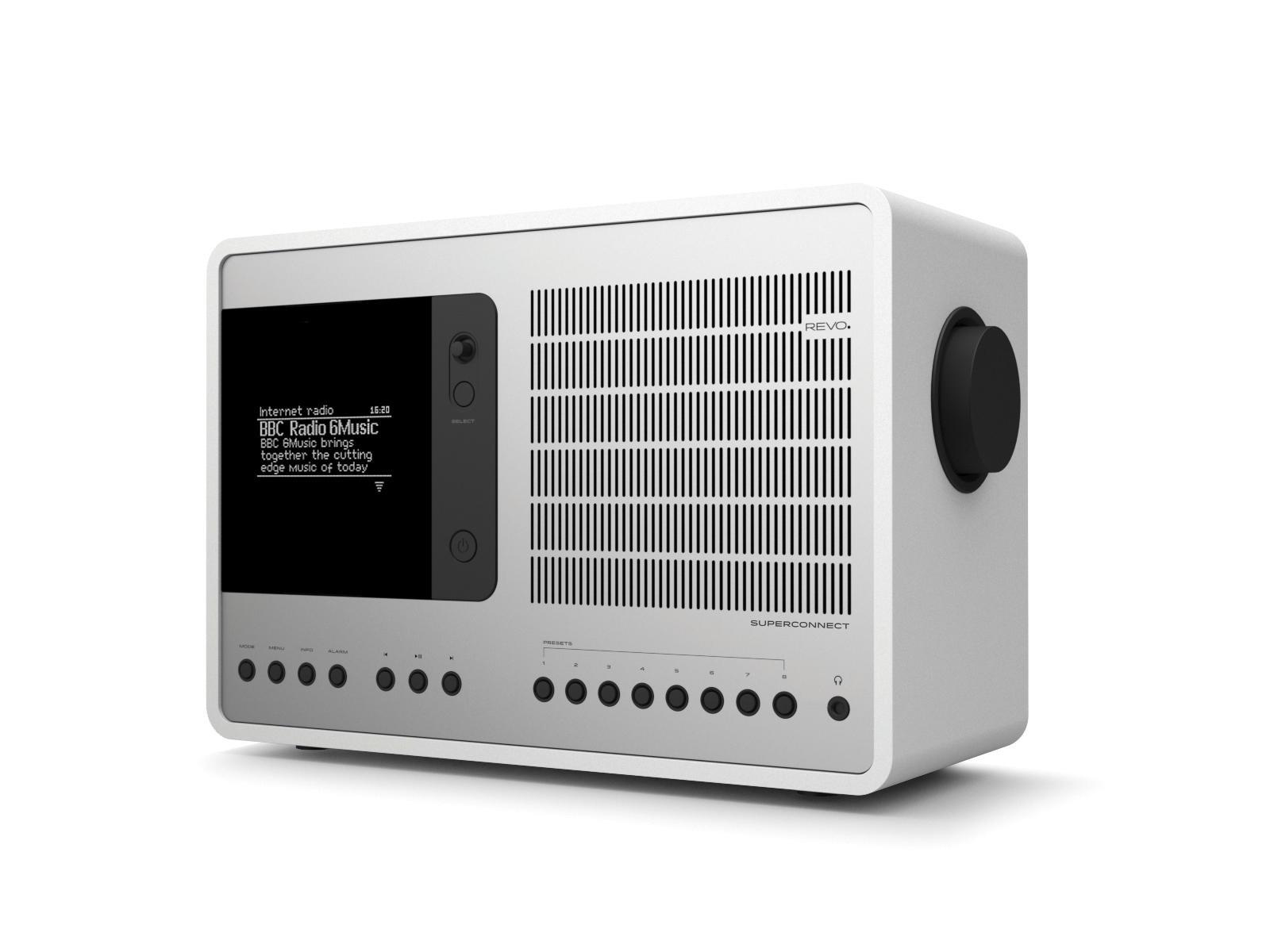 Revo SuperConnect DAB Internet Radio With Spotify - Matt White / Silver