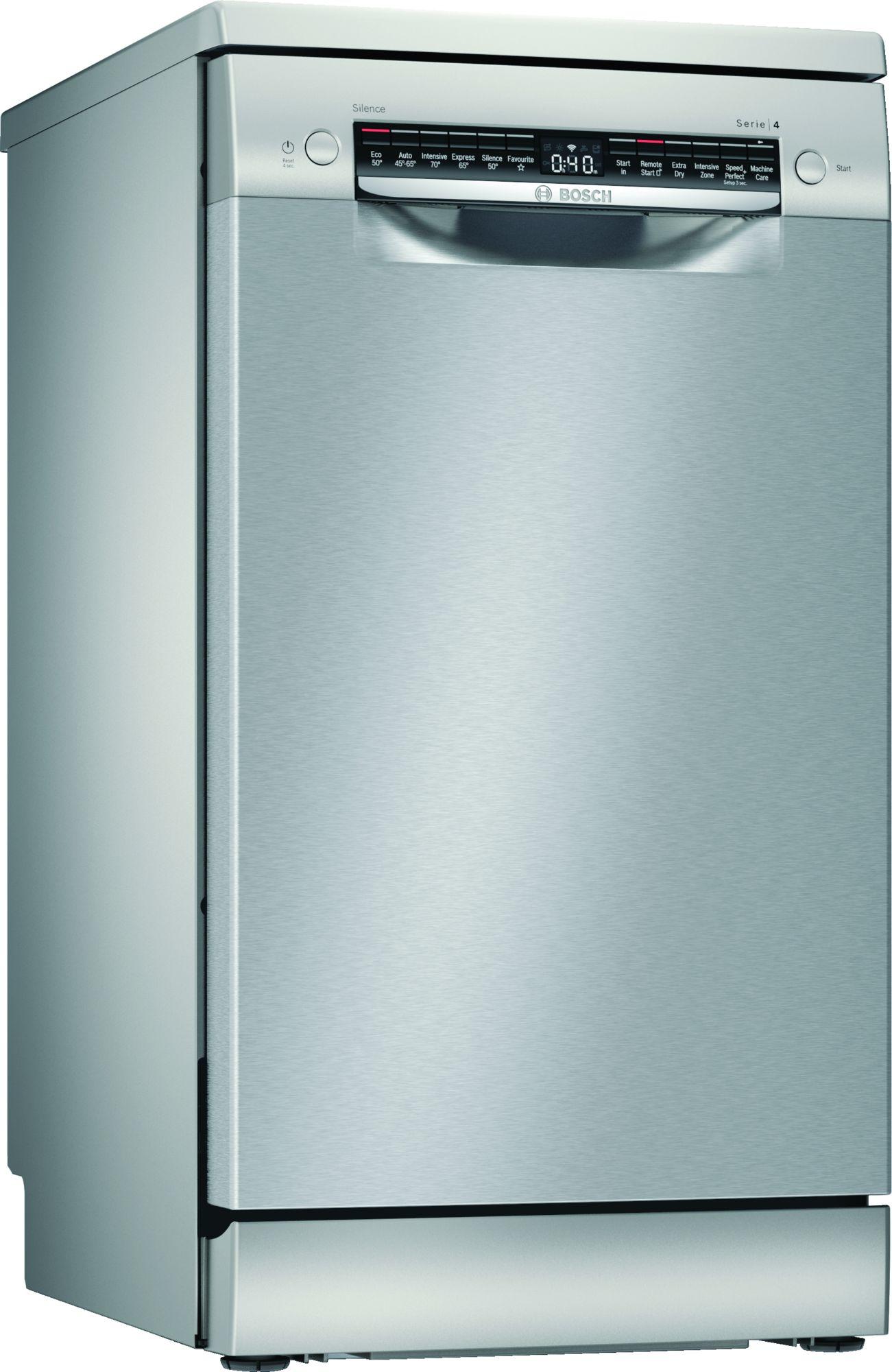 Bosch Serie 4 SPS4HKI45G 45cm A+ Slimline Dishwasher | Silver Inox