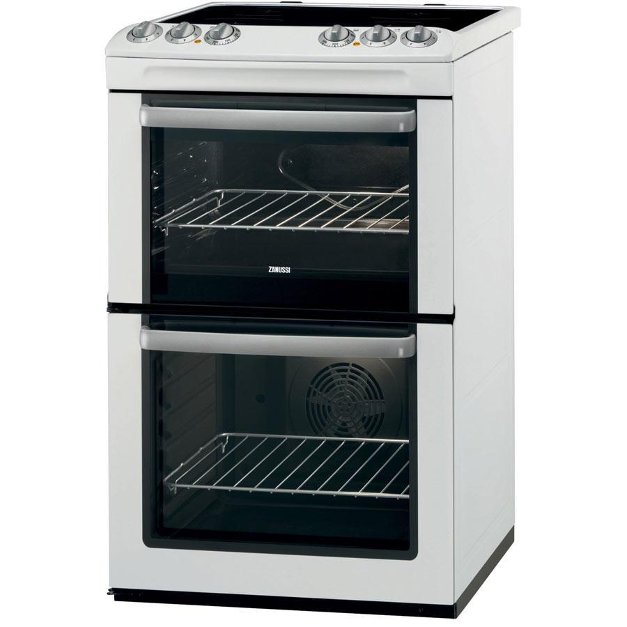Zanussi ZCV554MW 55cm Double Electric Oven Cooker