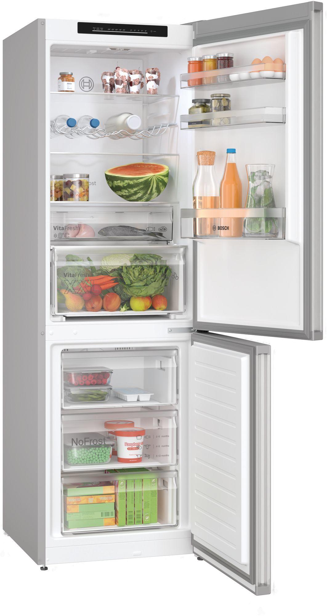Bosch Serie 4 KGN362LDFG 60cm 321 Litre Frost Free Fridge Freezer | Silver Inox