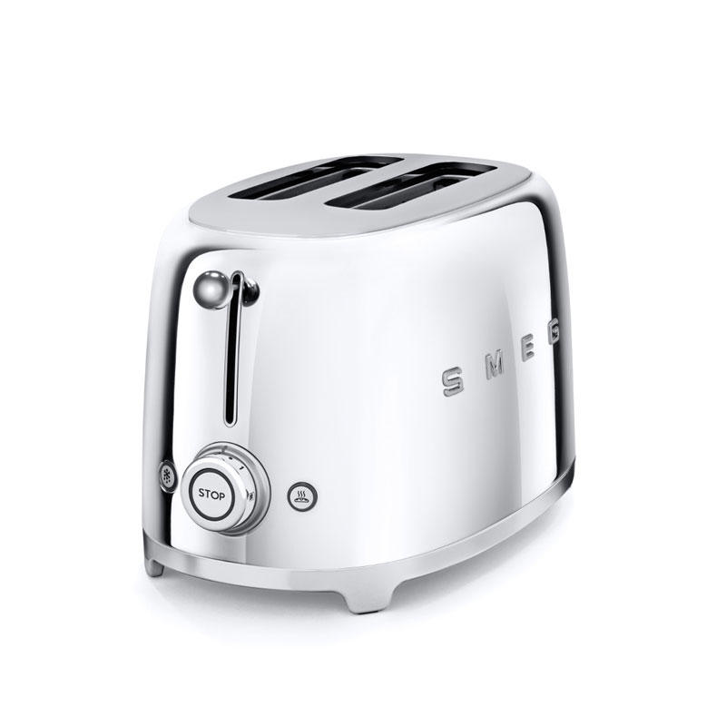 Smeg TSF01SSUK Retro 2 Slice Toaster - Chrome