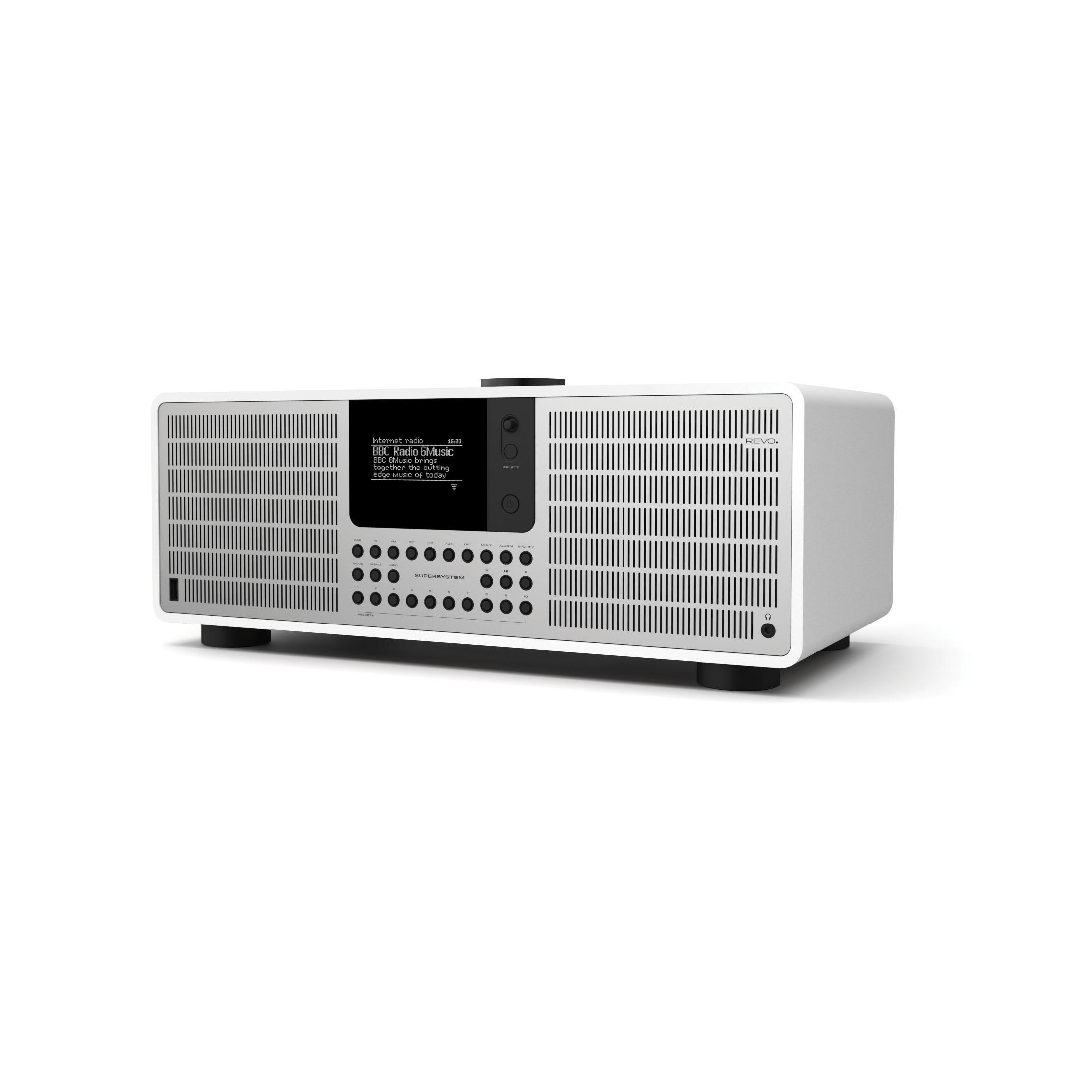 Revo SuperSystem DAB Internet Radio With Spotify - Matt White / Silver