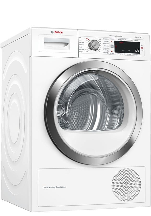 Bosch Serie 8 WTW87561GB 9Kg Heat Pump Condenser Tumble Dryer - White