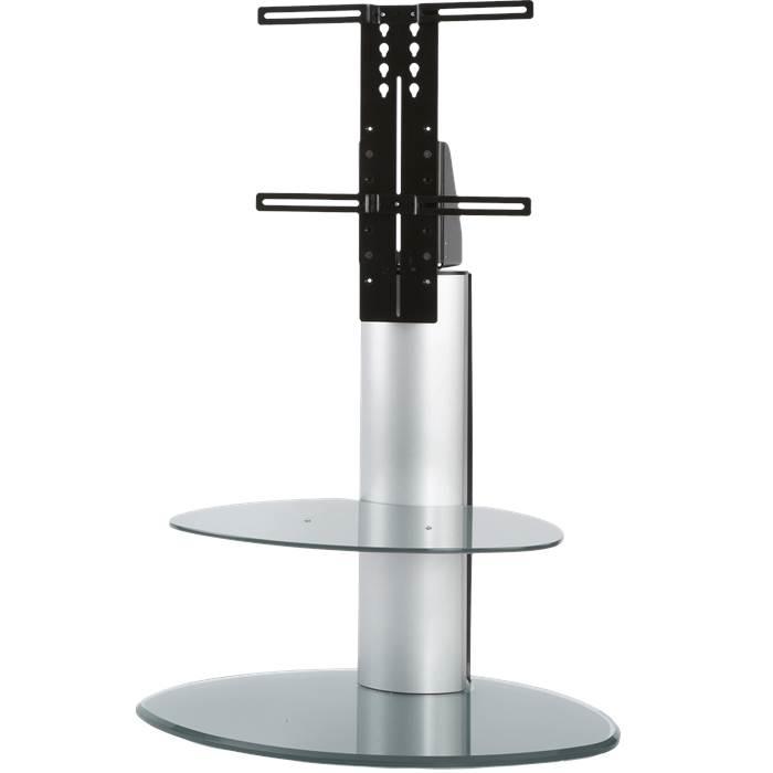 Off The Wall Motion TV Stand with TV Bracket - Silver Glass
