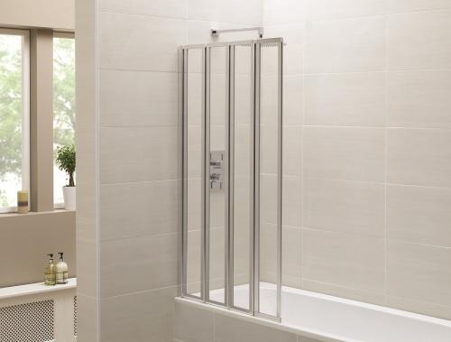 Identiti2 Chrome Four Fold Bath Shower Screen