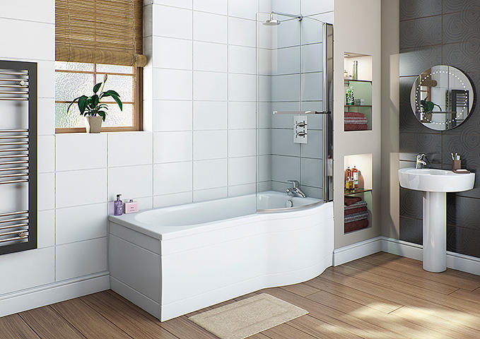 Trojan Concept P Shape Whirlpool Shower Bath