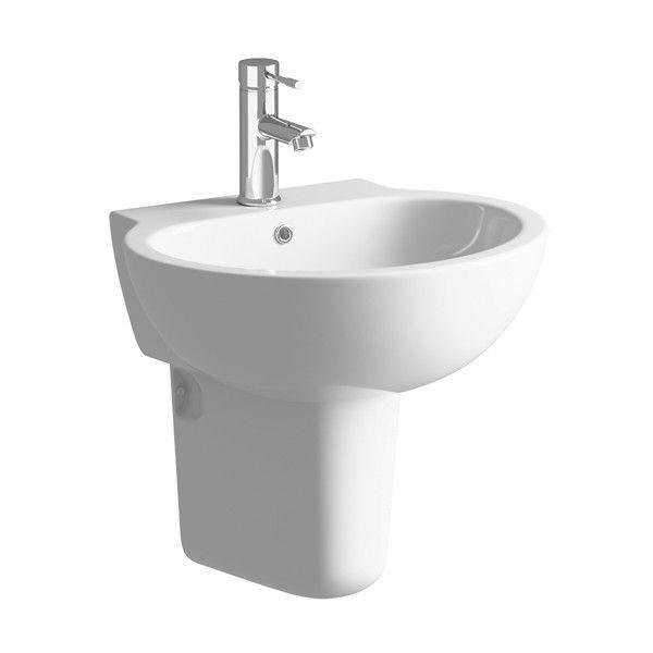 Moods Tarragon 1 Tap Hole Basin with Semi Pedestal 530mm