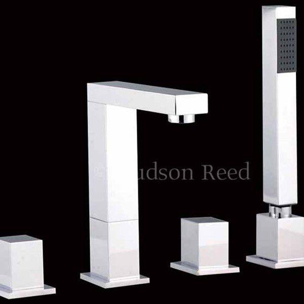 Hudson Reed Kubix 4 Hole Bath Shower Mixer with Swivel Spout and