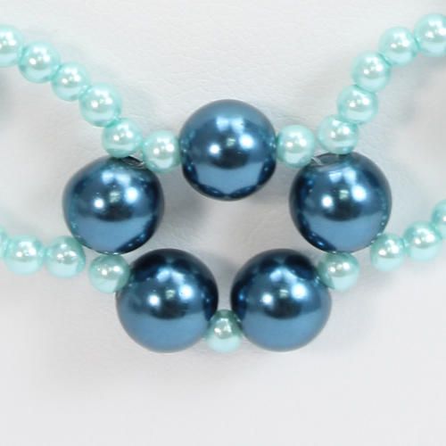 Daisy Necklace aqua - bundle pack necklace making kit — DIY set with beads and instructions for creating handmade jewelry