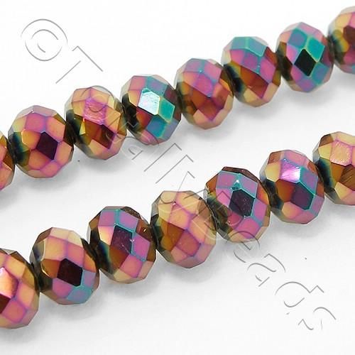 6mm crystal beads autumn rainbow, pack of 100 — faceted for jewelry making and beadwork