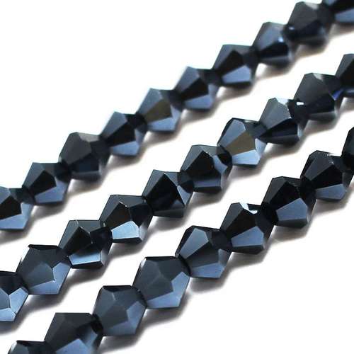 8mm crystal bicone beads hematite — faceted for jewelry making and beadwork