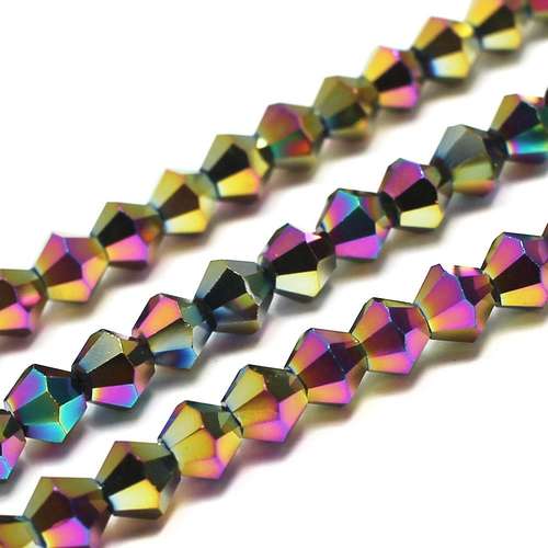 8mm crystal bicone beads rainbow — faceted for jewelry making and beadwork