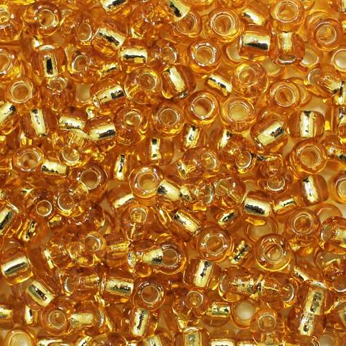 Toho Size 3 Seed Beads 10g - Silver Lined Lt Topaz