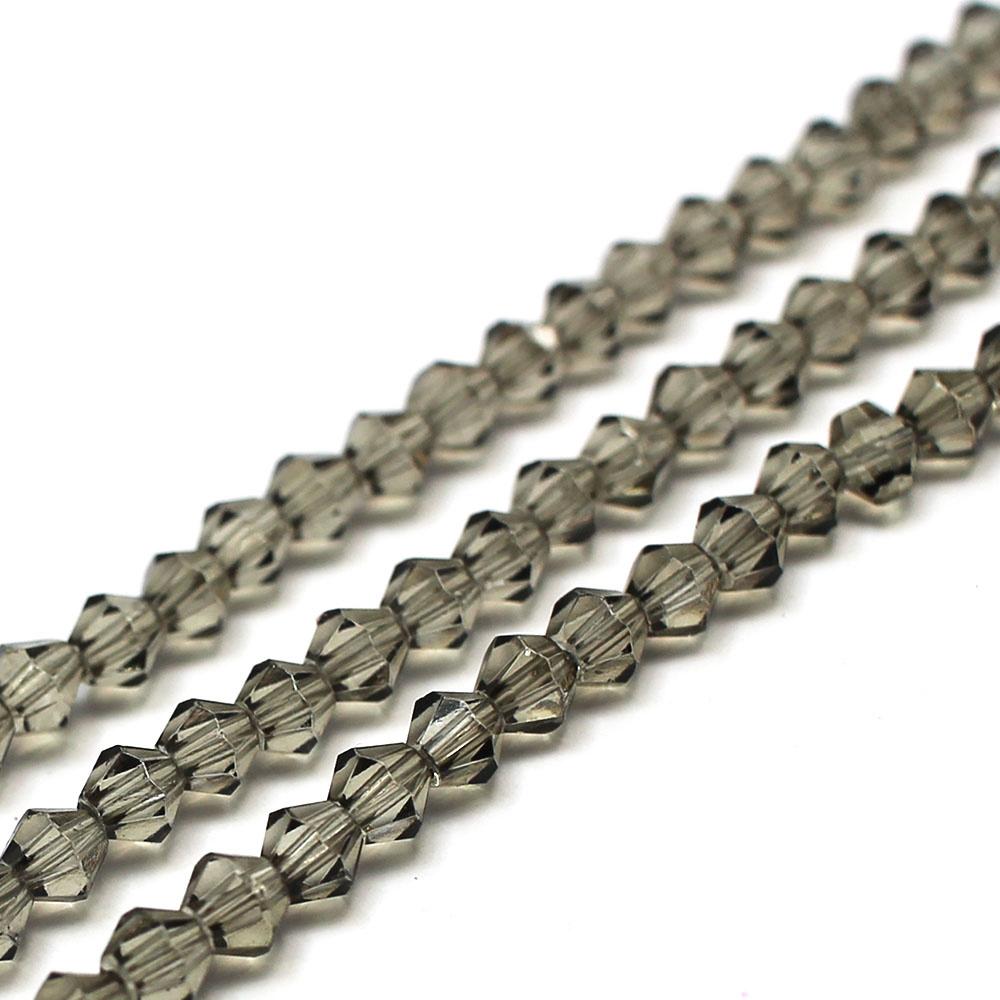 4mm crystal bicone beads ash — faceted for jewelry making and beadwork