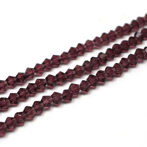 4mm crystal bicone beads maroon — faceted for jewelry making and beadwork