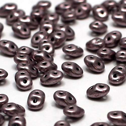 10g Czech glass Rulla beads sueded gold blackened pearl — two-hole beads for jewelry making and bead weaving