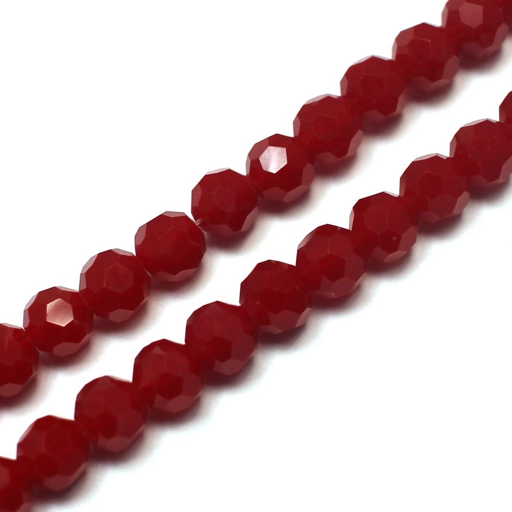 6mm crystal beads opal red, pack of 72 — faceted for jewelry making and beadwork