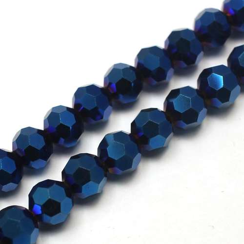 8mm crystal beads blue iris, pack of 50 — faceted for jewelry making and beadwork