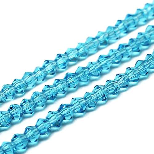 3mm crystal bicone beads aqua — faceted for jewelry making and beadwork