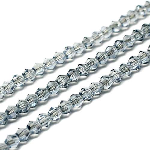3mm crystal bicone beads light sapphire blue — faceted for jewelry making and beadwork