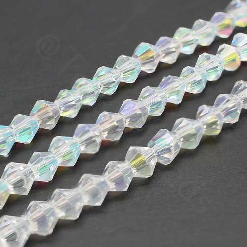 5mm crystal bicone beads crystal half ab — AB finish, faceted for jewelry making and beadwork