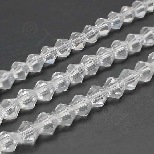 6mm crystal bicone beads clear — faceted for jewelry making and beadwork