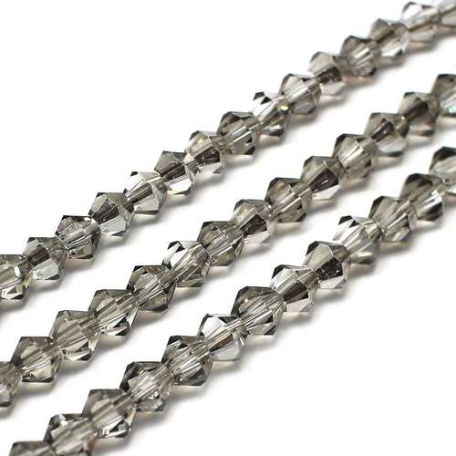 4mm crystal bicone beads silver cloud — plated finish, ideal for jewelry making and beadwork
