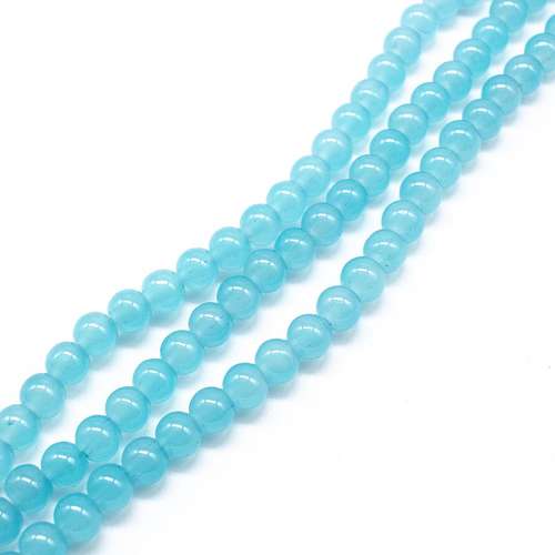 Milky Glass Beads 8mm - Opal Dark PAqua