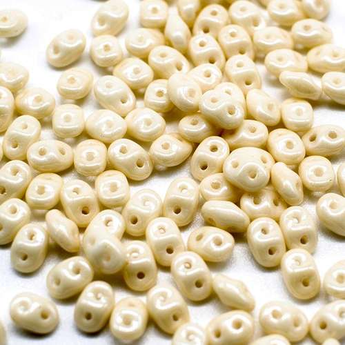10g Czech glass Rulla beads luster opaque champagne — two-hole beads for jewelry making and bead weaving