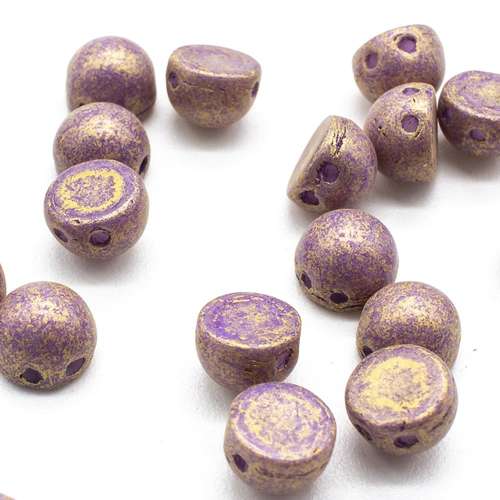7mm Czech glass glass beads pacifica fig — pack of 25, high-quality two-hole beads ideal for jewelry making, bead weaving, and crafts