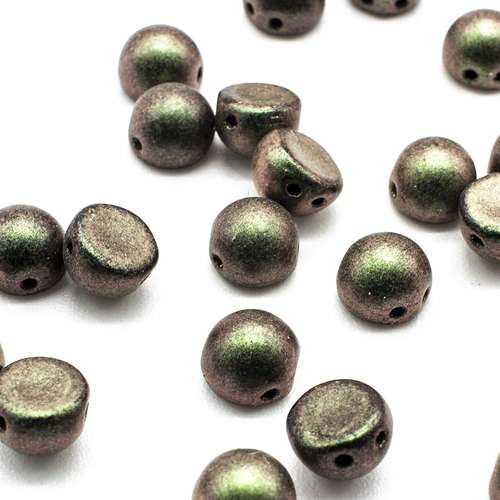7mm Czech glass glass beads polychrome olive mauve — pack of 25, high-quality two-hole beads ideal for jewelry making, bead weaving, and…