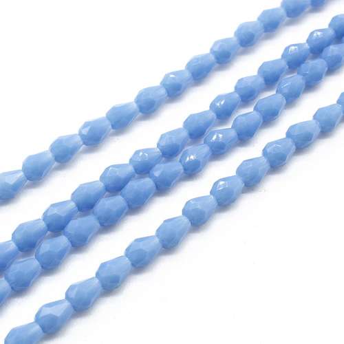 5mm crystal beads opal blue — faceted for jewelry making and beadwork