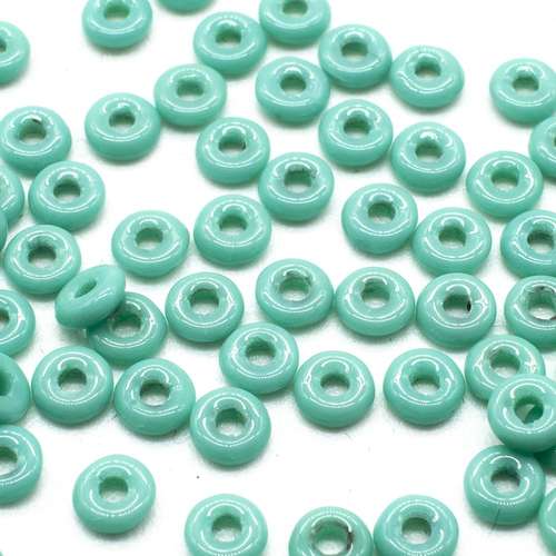 4mm Czech glass glass beads ring 4mm 5g 180pcs - opaque turquoise — pack of 5, high-quality two-hole beads ideal for jewelry making, bead…