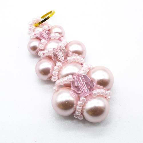 Victoria Pendant rose pink jewelry making kit — DIY set with beads and instructions for creating handmade jewelry