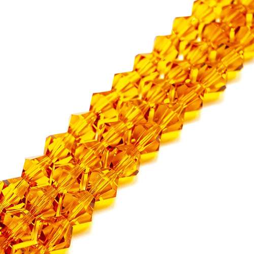 8mm crystal bicone beads dark orange — faceted for jewelry making and beadwork