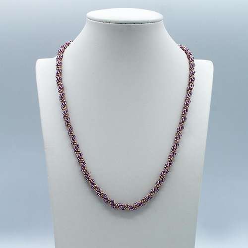 Spiral Staircase Hex Rose/Amethyst jewelry making kit — DIY set with beads and instructions for creating handmade jewelry